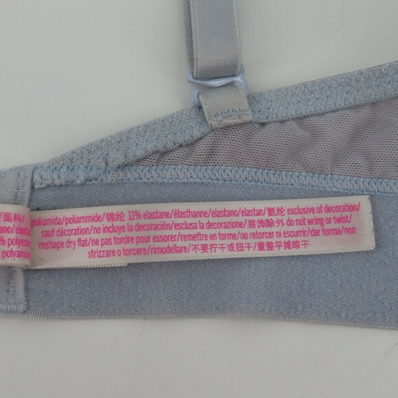 PINK Victorias Secret 34D Bra Wear Everywhere Super Push Up Gray Leopard Mesh - Picture 13 of 15